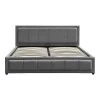 Huga pakoworld bed with storage space, velvet, anthracite 160x200cm