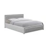Huga pakoworld bed with storage space, velvet, grey120x200cm