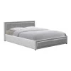 Huga pakoworld bed with storage space, velvet, grey 160x200cm