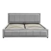 Huga pakoworld bed with storage space, velvet, grey 160x200cm
