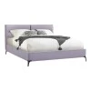 Double bed Ikina pakoworld velvet in light grey color 160x200cm