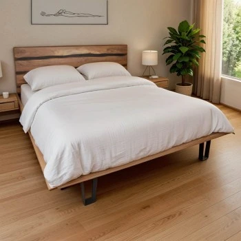 Imena pakoworld bed, solid acacia wood, natural color 160x200cm