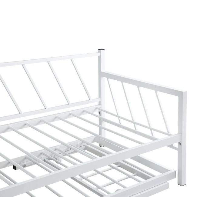 Bed-Sofa Remmie pakoworld metal in white 90x190cm