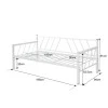 Bed-Sofa Remmie pakoworld metal in white 90x190cm