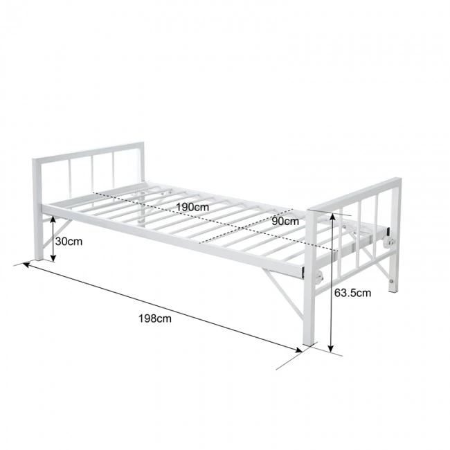 Bed-Sofa Remmie pakoworld metal in white 90x190cm