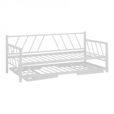 Bed-Sofa Remmie pakoworld metal in white shade 90x190cm