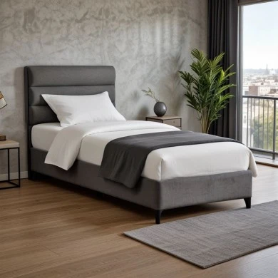 Limit pakoworld fabric bed in anthracite shade 120x200cm