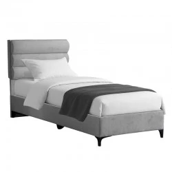 Limit pakoworld fabric bed in a light grey shade 120x200cm