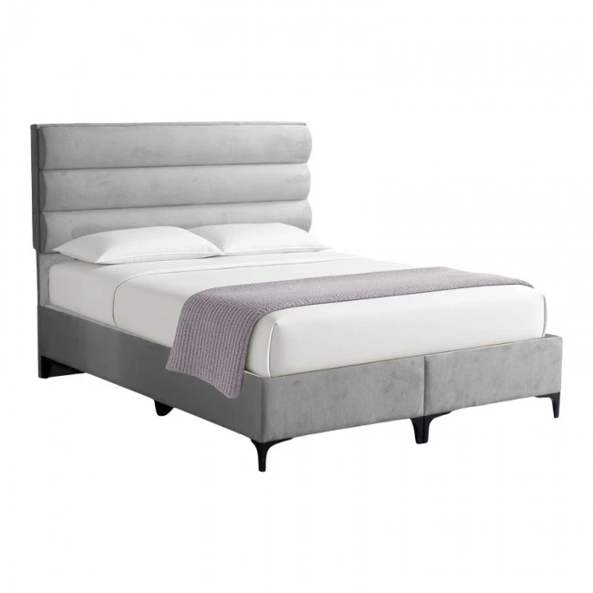 Limit pakoworld fabric bed in grey shade 160x200cm