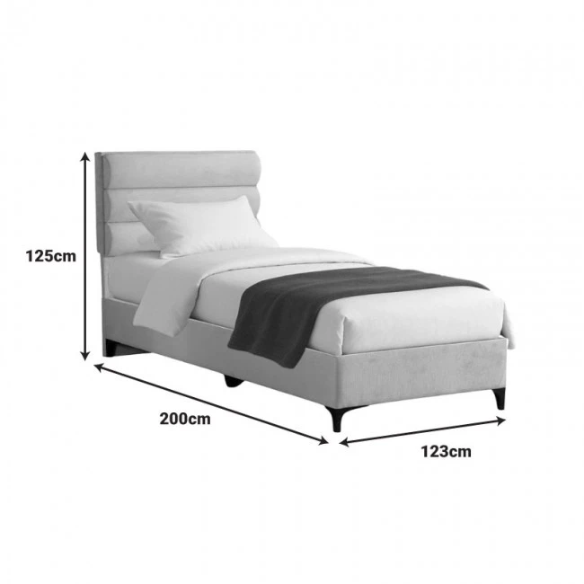 Limit pakoworld fabric bed in cream shade 120x200cm