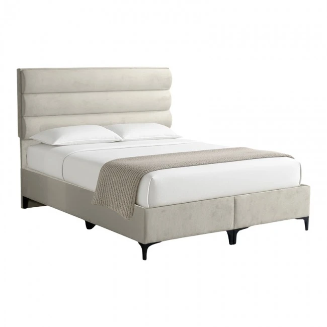 Limit pakoworld fabric bed in cream shade 160x200cm
