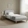 LumiLux pakoworld bed grey fabric, 100x200cm