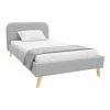 LumiLux pakoworld bed grey fabric, 100x200cm