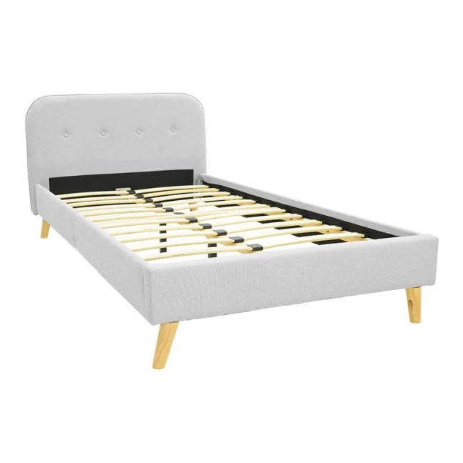 LumiLux pakoworld bed grey fabric, 100x200cm