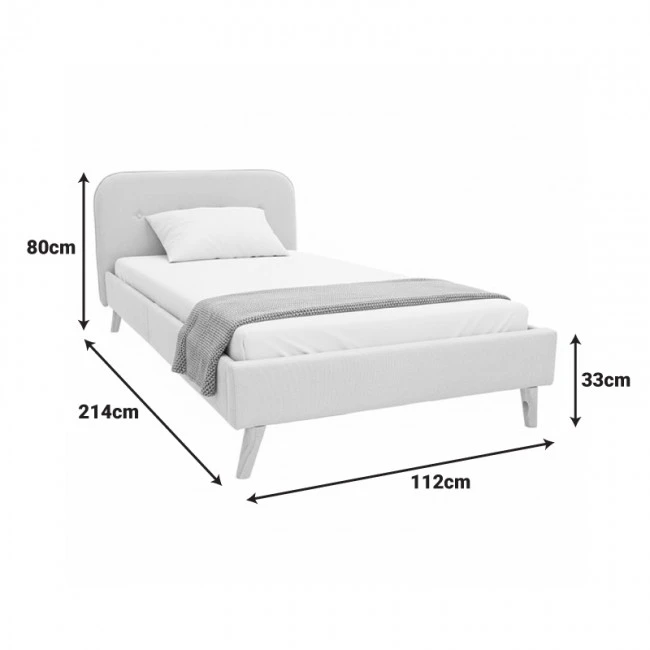 LumiLux pakoworld bed grey fabric, 100x200cm