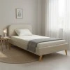LumiLux pakoworld bed beige fabric, 100x200cm