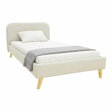 LumiLux pakoworld bed beige fabric, 100x200cm