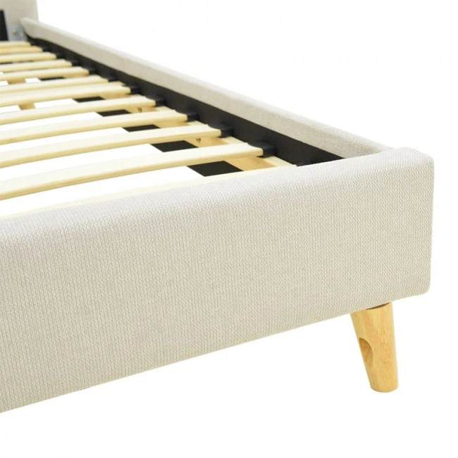 LumiLux pakoworld bed beige fabric, 100x200cm