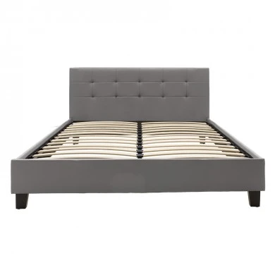 Double bed Mago pakoworld pu in gray matte 150x200cm