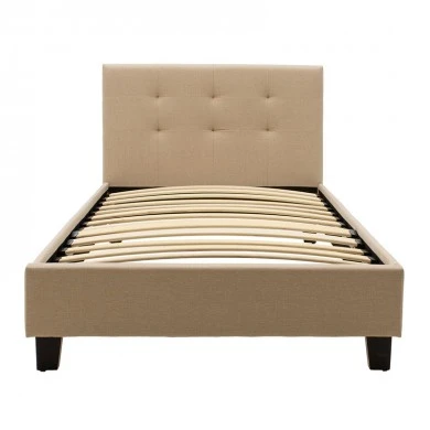 Βed Mago pakoworld in ivory fabric 100x200cm