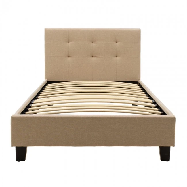 Βed Mago pakoworld in ivory fabric 100x200cm