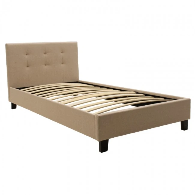 Βed Mago pakoworld in ivory fabric 100x200cm