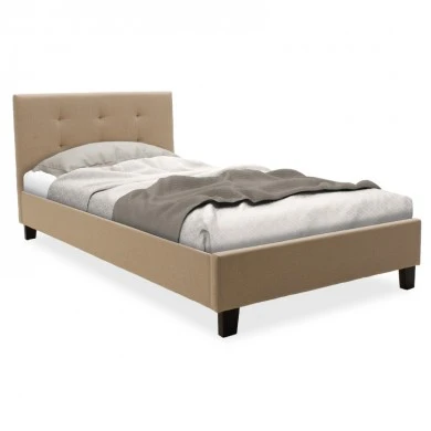 Βed Mago pakoworld in ivory fabric 100x200cm