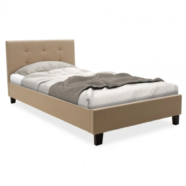 Βed Mago pakoworld in ivory fabric 100x200cm