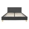 Mago pakoworld bed dark grey color fabric with natural color wood leg 160x200cm