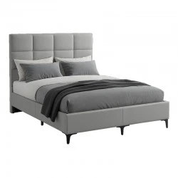 Melei pakoworld fabric bed in light grey shade 160x200cm