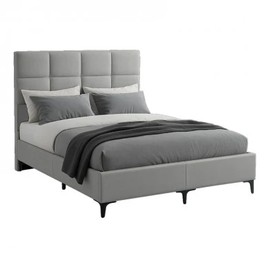 Melei pakoworld fabric bed in light grey shade 160x200cm