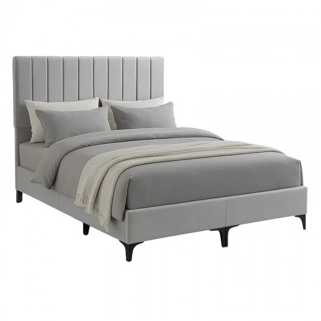 Moega pakoworld fabric bed in grey shade 160x200cm