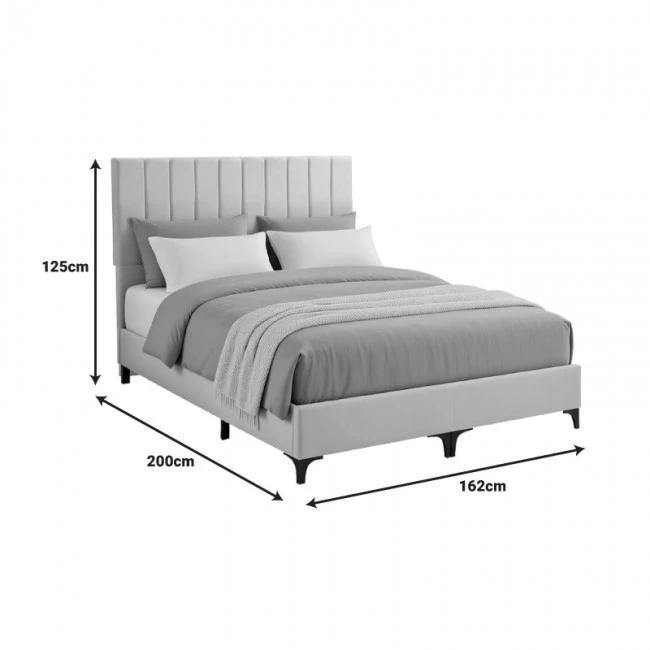 Moega pakoworld fabric bed in cream shade 160x200cm