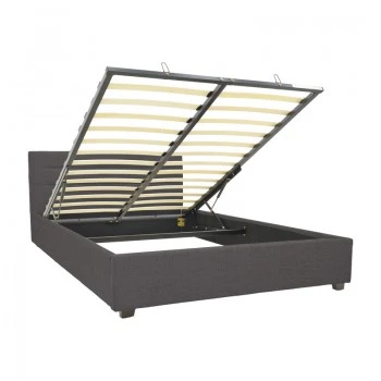 Molito pakoworld bed in dark grey color fabric with storage space 160x200cm