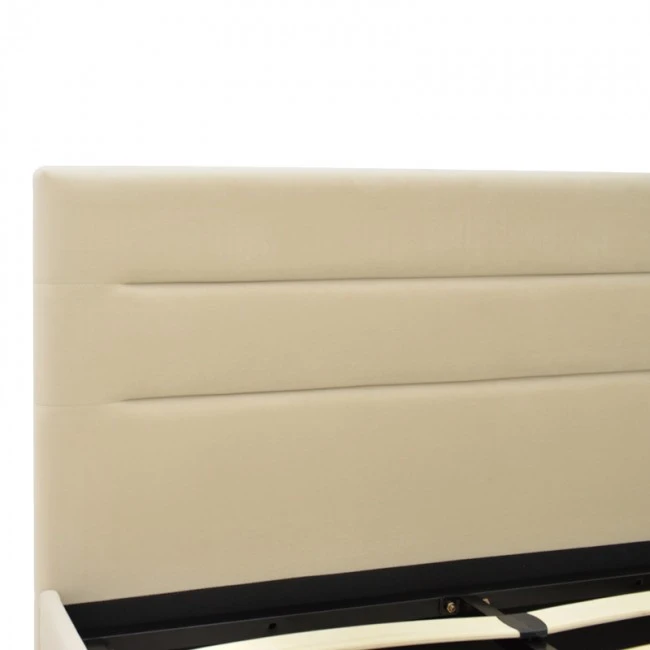 Molito pakoworld velvet bed in ecru shade with storage space 120x200cm