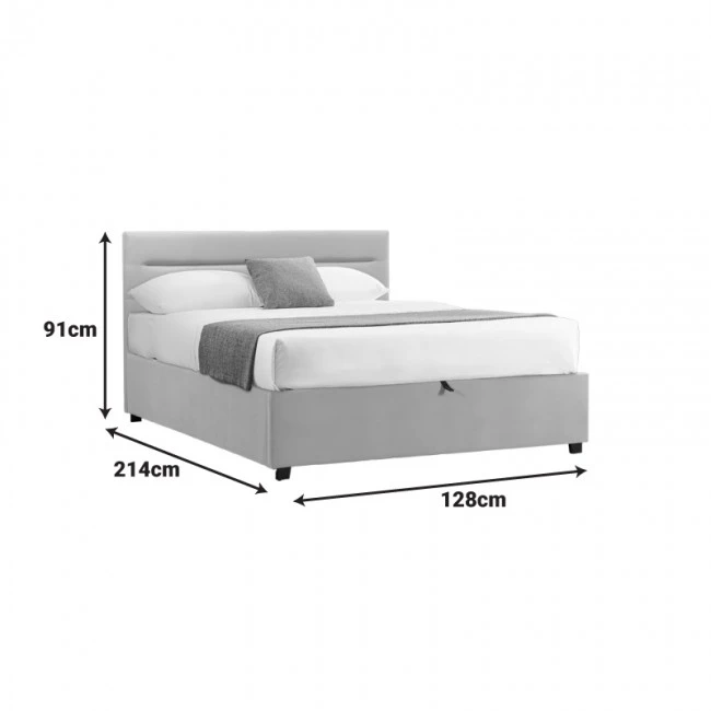 Molito pakoworld velvet bed in ecru shade with storage space 120x200cm