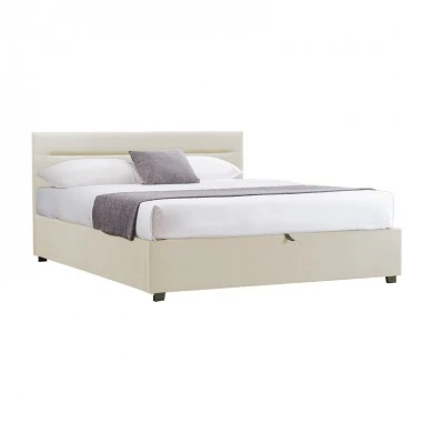 Molito pakoworld velvet bed in ecru shade with storage space 150x200cm