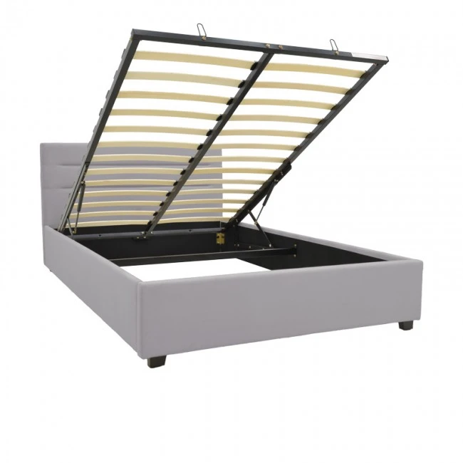 Molito pakoworld velvet bed in gray shade with storage space 120x200cm