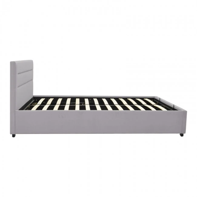 Molito pakoworld velvet bed in gray shade with storage space 120x200cm