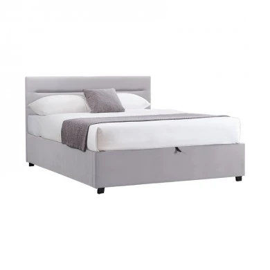 Molito pakoworld velvet bed in gray shade with storage space 120x200cm