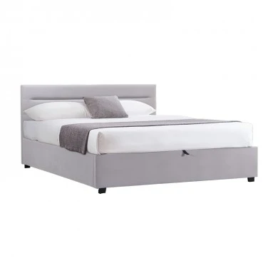 Molito pakoworld velvet bed in gray shade with storage space 150x200cm
