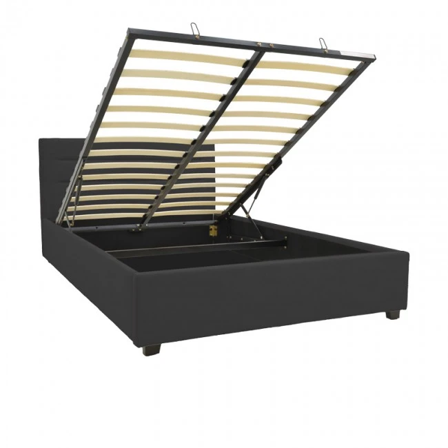 Molito pakoworld anthracite velvet bed with storage space 120x200cm