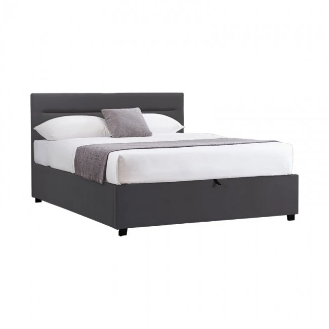 Molito pakoworld anthracite velvet bed with storage space 120x200cm