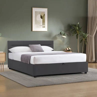 Molito pakoworld anthracite velvet bed with storage space 150x200cm