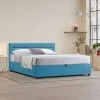 Double bed Molito pakoworld velvet in petrol color with storage160x200cm