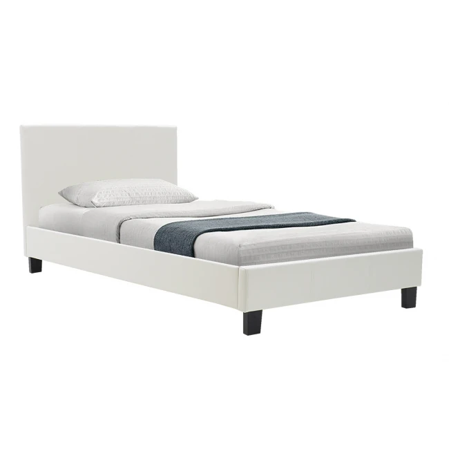 Κρεβάτι Nevil pakoworld 100x200 PU χρώμα λευκό ματ