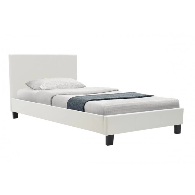 Κρεβάτι Nevil pakoworld 100x200 PU χρώμα λευκό ματ