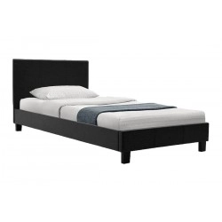 Κρεβάτι Nevil pakoworld 100x200 PU χρώμα μαύρο ματ