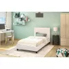 Κρεβάτι Nevil pakoworld 100x200 PU χρώμα λευκό ματ