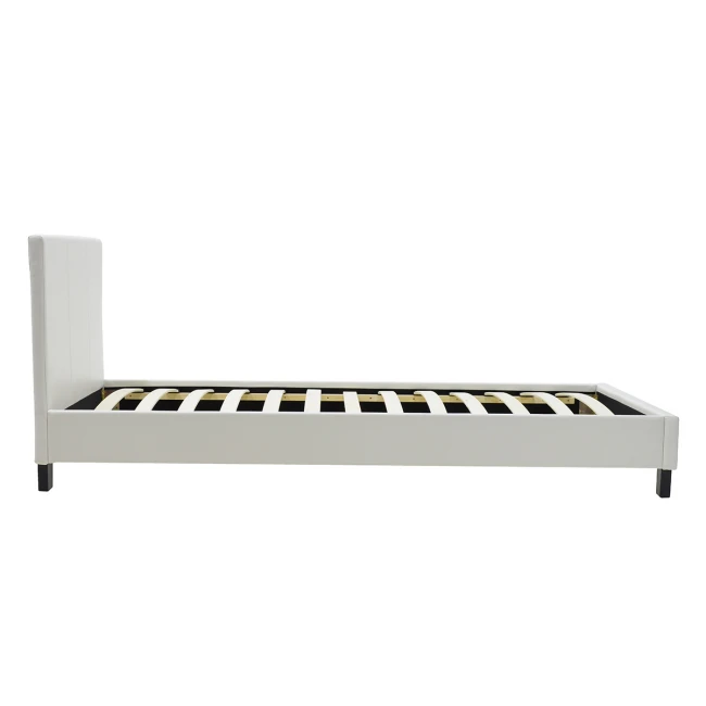 Κρεβάτι Nevil pakoworld 100x200 PU χρώμα λευκό ματ